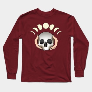 Moon Phase Skull Light Skin Long Sleeve T-Shirt